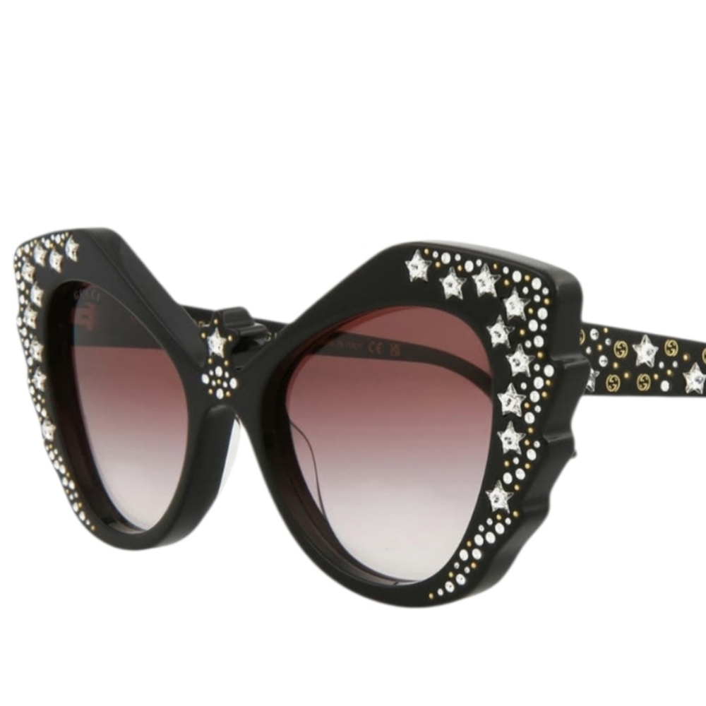 Gucci Designer Special Edition Black Hollywood Forever Sunglasses Pearl Diamond - Picture 14 of 16